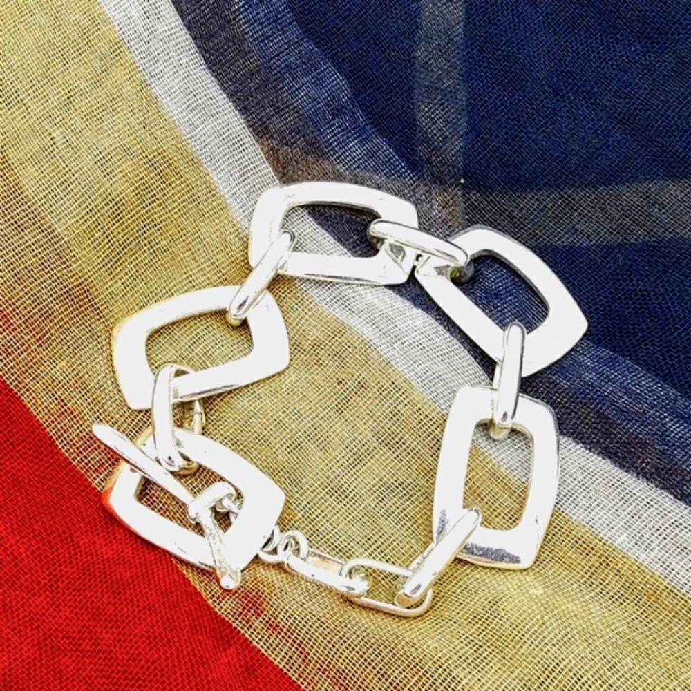 Monet 7" Toggle Link Silver-tone Bracelet